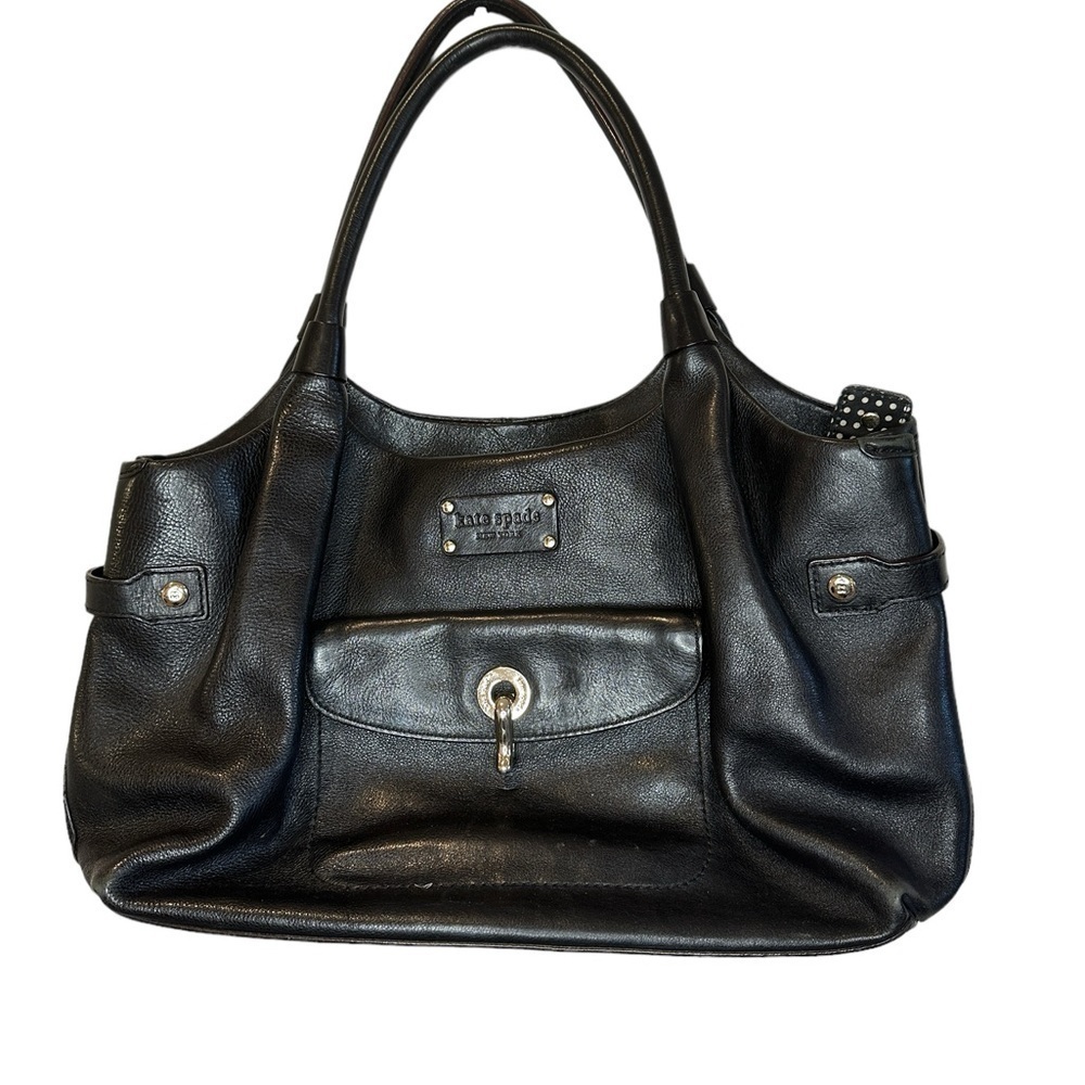 Kate Spade Berkshire Road Stevie Black Leather Handbag Purse Shoulder Bag